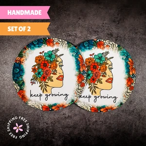 Juego de 2 Posavasos Keep Growing Cup 4" - Poliéster y Goma, Absorbente Antideslizante - Imagen 1 de 7