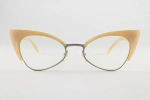 Autentici Occhiali per Occhio di Gatto Andy Wolf 5029 col.e 51 mm Beige Gunmetal Austria - Foto 1 di 7