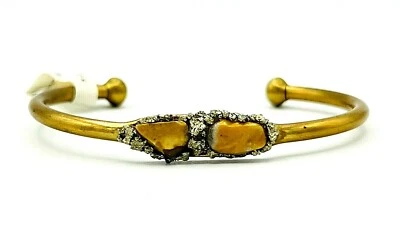 Brazalete Marly Moretti Naranja Calcita Pirita Latón NUEVO Foto 1 de 4