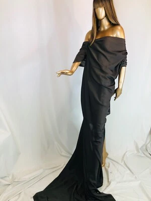 /m Designer Fabric Essentials SILK ChiffoShantung Soft DARK Brown Drapery Light - Image 1 of 4