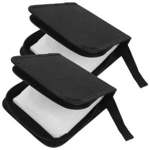 2 Pcs CD Storage Bag Travel Portable Holder Dvd for Car Wallet Case - Afbeelding 1 van 12