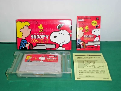 SNES -- SNOOPY CONCERT -- Boxed. Super famicom. JAPAN GAME. 15102 - Image 1 of 4