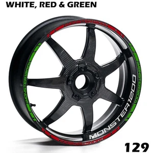 DUCATI MONSTER 1200 WHEEL RIM STRIPES TAPE DECALS STICKERS FULL BIKE KIT - Picture 1 of 12