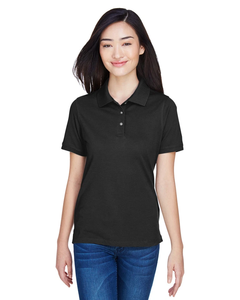 Harriton M265W Ladies Cotton Pique Sideseamed Wrinkle Resistant Easy Blend Polo - Image 1 of 1