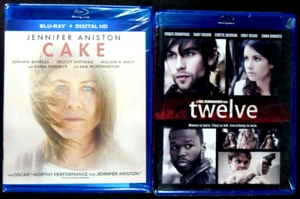 2 NEW BLU RAY MOVIE LOT CAKE 2014 JENNIFER ANISTON / TWELVE 2010 JOEL SCHUMACHER - Picture 1 of 5