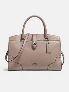 Coach Grain Leather Mercer 30 Satchel Shoulder Crossbody Bag Stone F37575 - Picture 1 of 2