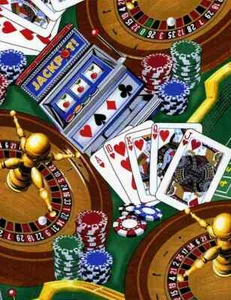 Fat Quarter Casinio Gambling Games Toss 100% Cotton Quilting Fabric - Picture 1 of 1