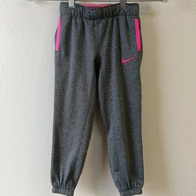 Nike Dri-Fit Athletic Pants Gray & Pink  Joggers Size 4-5 Children's - Image 1 of 4