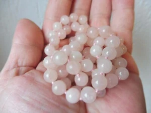 Bella, Lunga Collana, Palline Rosa (Quarzo Rosa), 88cm - Foto 1 di 3