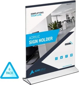 Adir Tischkarte Display Porträtstil Menü Werberahmen obere Einlage (6er-Pack, 8,5x11) - Bild 1 von 3