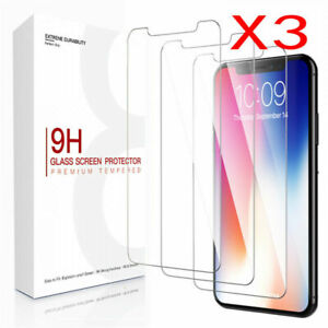 Protection d'écran premium verre trempé pour iPhone 12 11 8 7 Plus X Xs Max XR