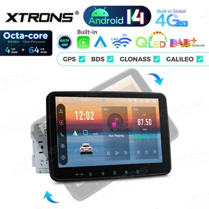 10,1" QLED Android 14 Doppel 2DIN GPS Autoradio Octa Core 4+64GB LTE 4G WIFI USB - Bild 1 von 23
