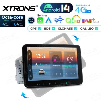 XTRONS 10,1" QLED Autoradio Doppel 2 DIN Android 14 4G+64GB GPS 8-Core CarPlay  - Bild 1 von 4