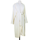 Bill Blass Cream Trench Coat Wool Made in JAPAN Open Jacket Maxi Belted Medium