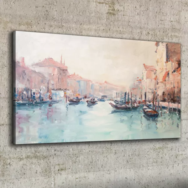 Canvas Print 100x50 Oil Painting Venice Italy Picture Wall Art Framed Decor