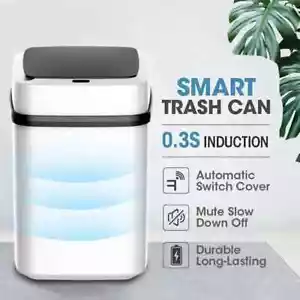 Kitchen Trash Bin 13L Bathroom Touch Trash Can In The Toilet Smart Garbage - Picture 1 of 5
