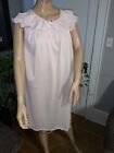 Vintage Shadowline Small Pink Nightgown Babydoll Knee Length Lace Trim Pinup