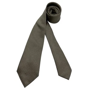 MASSIMO DUTTI XL Brown Polka Dot Silk LUXURY Tie ITALY - Picture 1 of 4