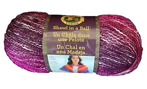 Lion Brand SHAWL IN A BALL Yarn COMMUNITY CORAL #200 Purple Pink Orange 5.3 oz. - Picture 1 of 11