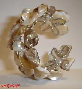 Handmade adjustable Peral CUFF BRACELET MR 0158 - Picture 1 of 1