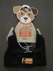 THE DOG WALKER COMPANY ARNÉS DE MALLA NEGRO NEGRO RIBETE CACHORRO/PERRO PEQUEÑO NUEVO CON ETIQUETAS - Imagen 1 de 2