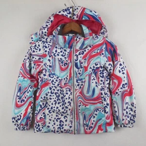 Spyder Jacket Girls 6 White Pink Blue Marbled Lola Snowboarding Ski Snow Winter - Picture 1 of 22