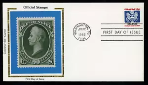 90c DEPT STATE OFFICIAL BALD EAGLE 1983 COLORANO SILK CACH #O132 $1 FDC UNADD - Picture 1 of 1