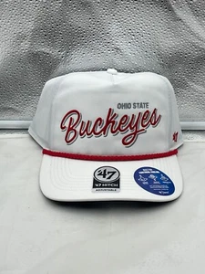 Ohio State Buckeyes NCAA '47 Brand White Hitch Rope Adjustable Snapback Hat - Picture 1 of 5