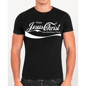 Jesus T-Shirt Christian Christianity Mens Funny Religious God Bible Enjoy Top - Picture 1 of 9