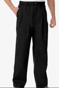 Schwarz L NEU KING SIZE DIRECT durchgehender Gummibund Bund Bund Bund Bund Plissee Hose Knockaround  - Bild 1 von 7