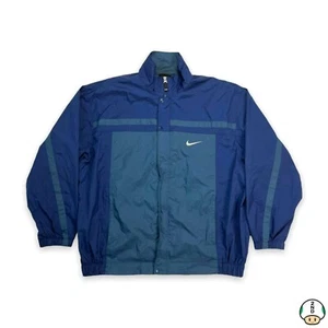 Vintage Nike Sportswear Jacket Mens XL Blue Swoosh Full Zip 90s Windbreaker - Picture 1 of 6