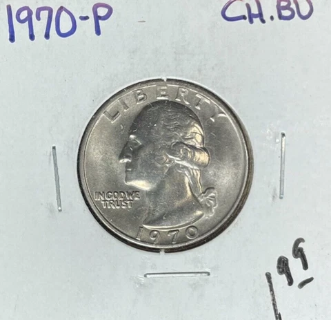 1970-P WASHINGTON QUARTER ~ CH/BU  - CLAD ~BEAUTIFUL COIN~ Cover