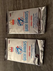 2 paquetes Mcdonalds Presents Toronto Blue Jays Great Moments 1985-1992 - Imagen 1 de 2