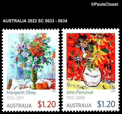 AUSTRALIA 2023 SC 5633-5634 BODEGONES OLLEY Y SELLOS PERCEPTIVOS MNH EN MUY BUEN ESTADO Foto 1 de 2