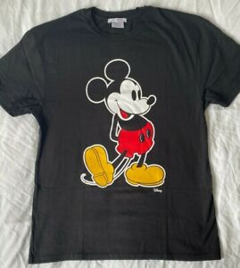 Disney Mens Mickey Mouse Athletic Vintage Mickey Face Classic Distressed Adult T-Shirt