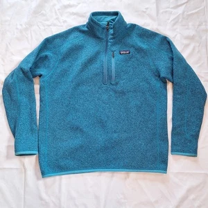 Patagonia Better Sweater 1/4 Zip Jacket Green Teal Fleece Mens XL EUC - Picture 1 of 5