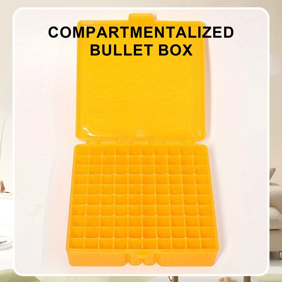 9mm Plastic Ammo Box - 100 Rnd Capacity, Flip-Top Lid for Range/Hunting - Image 1 of 4
