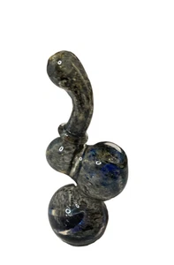 Mini Glass Bubbler | black & Resolution Blue | 4 - 5.5" - Picture 1 of 3