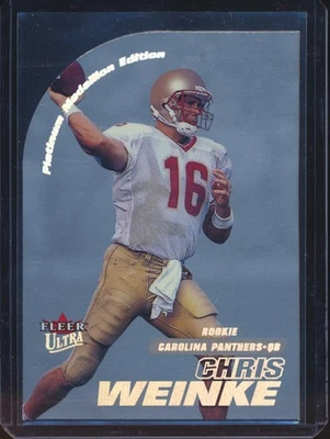 Chris Weinke 2001 Fleer Ultra 251P Platinum Medallion RC Rookie 16/25 JERSEY # - Image 1 of 2