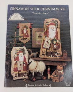 Homespun Elegance Cinnamon Stick Christmas Santa Cross Stitch Chart Pattern VII - Picture 1 of 5