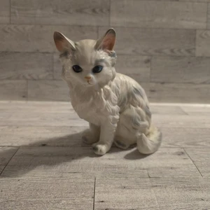 Lefton White Persian Cat Figurine Blue Eyes Japan #1514 5.5" Tall Vintage - Picture 1 of 7