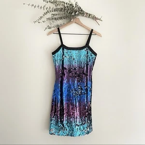 LAUNDRY BY SHELLI SEGAL SEQUIN MULTICOLOR MINI PARTY COCKTAIL DRESS SIZE 2 $228 - Picture 1 of 10