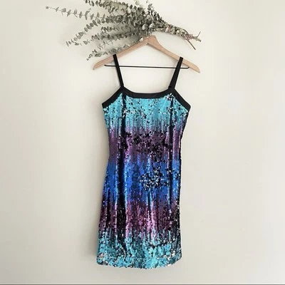 VESTIDO MINI FIESTA CÓCTEL MULTICOLOR LENTEJUELAS LAUNDRY BY SHELLI SEGAL TALLA 2 $228 Foto 1 de 4