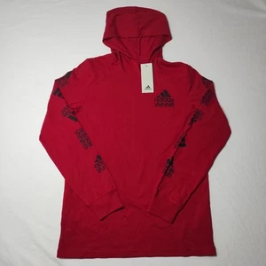 Nuevo con etiquetas Adidas Youth L Rojo Sudadera con Capucha Ligera Pullover Logo - Imagen 1 de 8