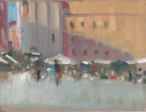 NEW ORIGINAL RICHARDSON Evening Campo Sta Margherita venetian italy OIL PAINTING - Picture 1 of 1