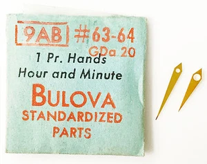 Bulova 9AB GDA20 Vintage Hour & Minute Gold Hands #63-64 NOS OVP - Bild 1 von 5