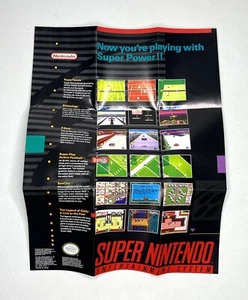 SNES Now You're Playing With Super Power inserto poster originale GP-SNS-USA-1 - Foto 1 di 2