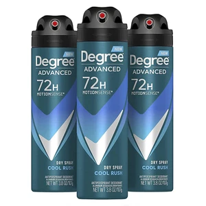 Degree Men Antiperspirant Deodorant Dry Spray Cool Rush 3 count Deodorant - Picture 1 of 13