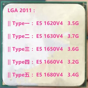 CPU Intel Xeon E5-1620V4 E5-1630V4 E5-1650V4 E5-1660V4 E5-1680V4 LGA 2011 - Foto 1 di 11