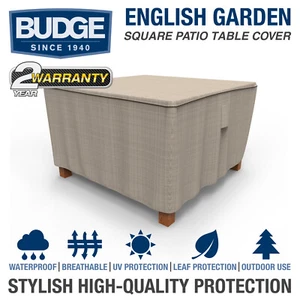 Budge English Garden Waterproof Square Patio Table Cover | Multiple Sizes